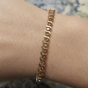 10k yellow gold Diamond Tennis Bracelet